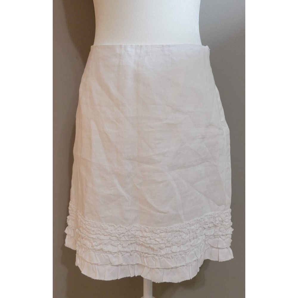 Tommy Bahama Cream Ruffle Hem Mini Skirt